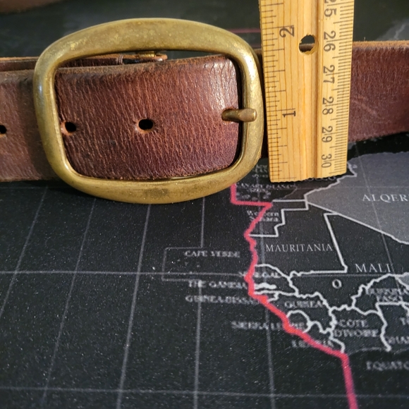 Abercrombie & Fitch Brown Leather Belt with Metal Buckle. Size M - Picture 5 of 8